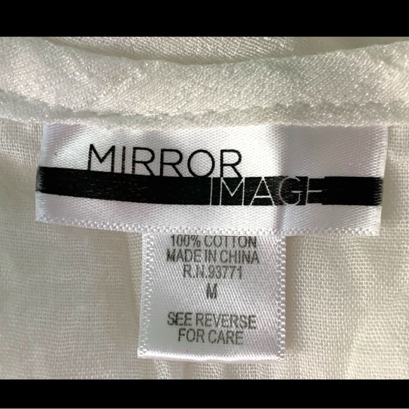 MIRROR IMAGE GAUZE & LACE SHABBY CHIC TUNIC TOP. WOMEN’S SIZE MEDIUM - Picture 8 of 9